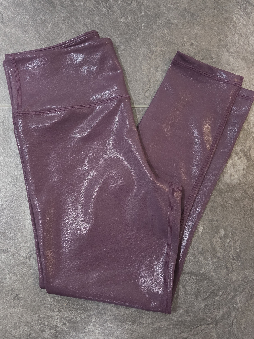 ZYIA Active 7/8 Metallic Shimmer Plum Leggings